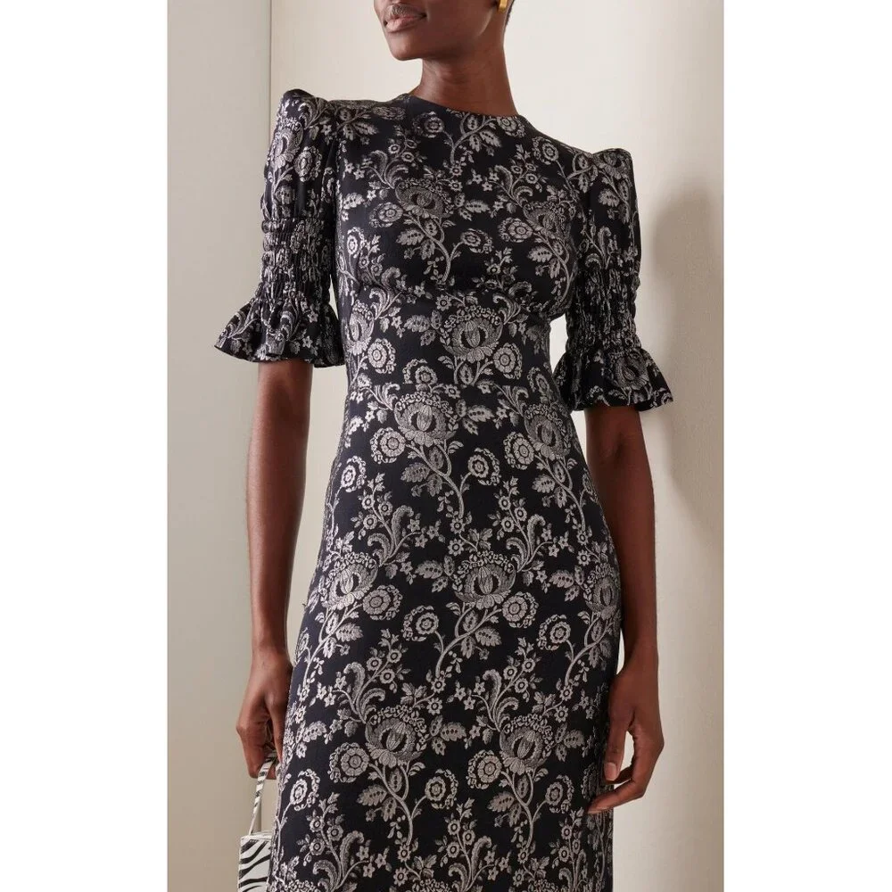 $3245 NWT The Vampire’s Wife ‘The Night Flight’ Gown in Ink Black and Silver - Picture 4 of 13